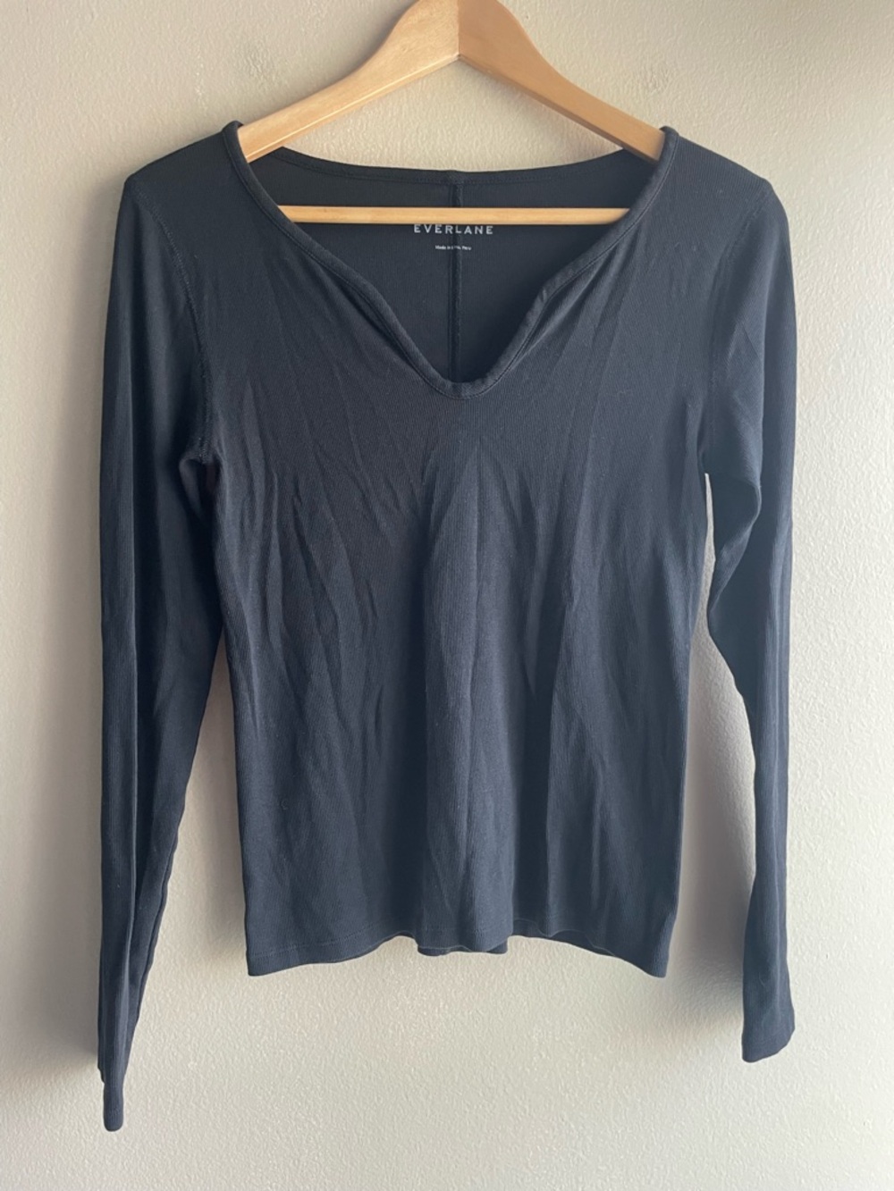 Everlane Women Black Top Long Sleeve Size Medium